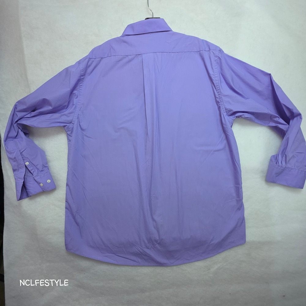 Colours Alexander Julian Mens XL 17.5 Purple Button Down Dress Shirt Long Sleeve - Picture 4 of 6